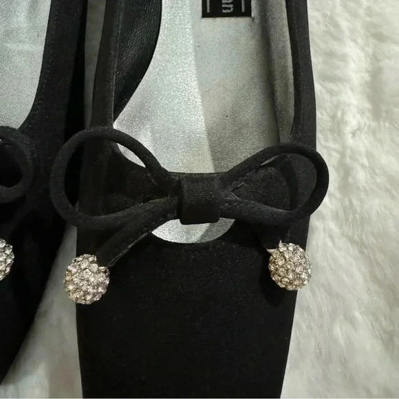 Stuart Weitzman Vintage Bow Rhinestone Heels 80’s 7 1/2 Holiday Sparkle Bridal - Picture 4 of 16